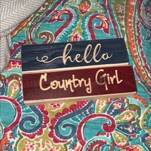 Decorative Wooden Signs - Blue and Red